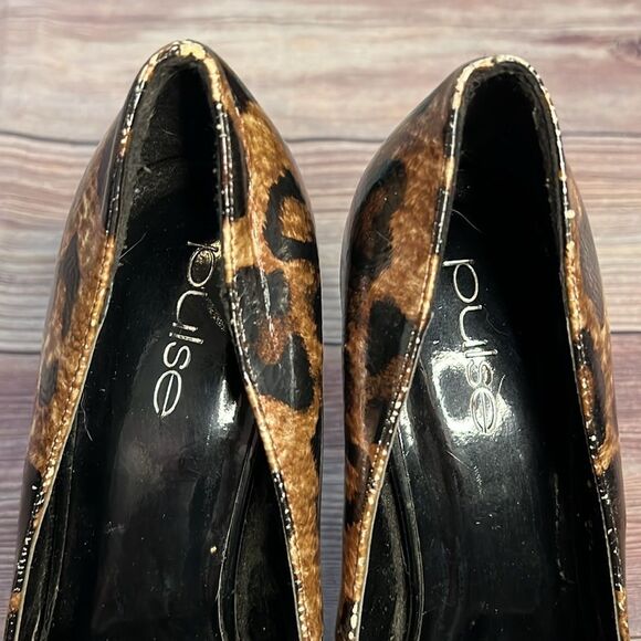 Pulse Leopard Print Peep Toe Heels Size 8.5 4.5” Stiletto Pumps - Picture 4 of 10